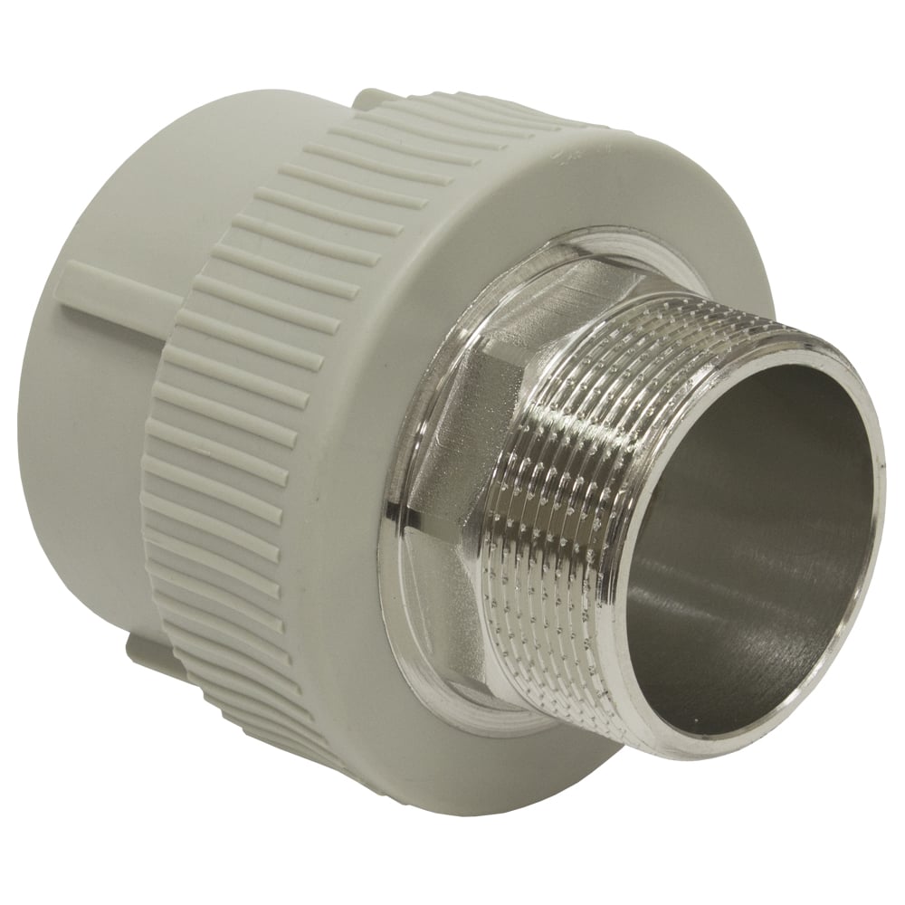 Муфта комбинированная TEBO PPR 25x1/2 НР серый 031020605 - выгодная ...