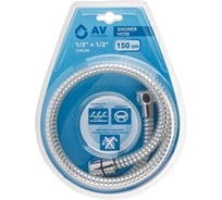 Шланг душевой AV Engineering, PVC, 1/2 г-г, 150 см, хром, AVSSS-110