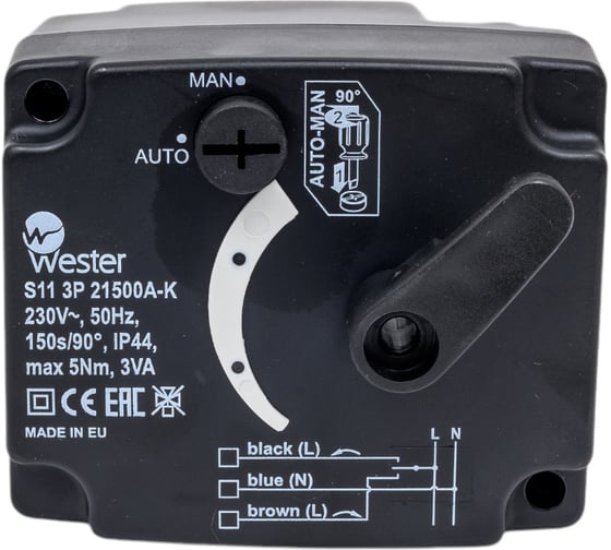 Привод Wester S11 3P 21500A-K 230 VAC 50 Hz 150s/90 3-точ. SPDT 5 Nm 0-04-0100