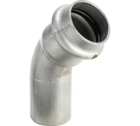 Отвод Viega НВ 45 Sanpress Inox, с SC-Contur, нержавеющая сталь, 15 мм 435387