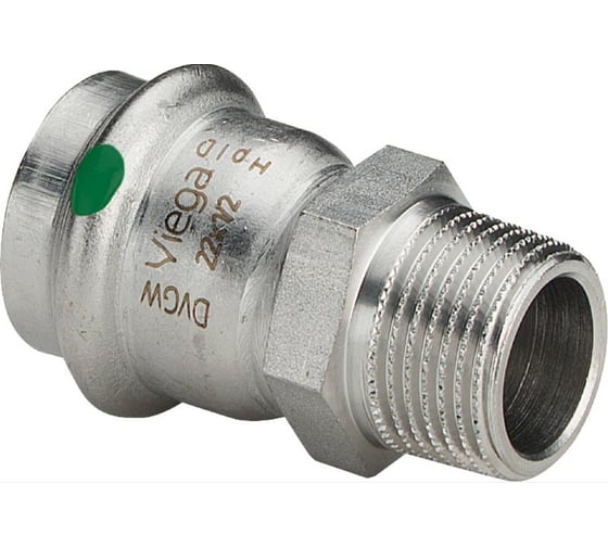 Переход Viega НР 18x1/2" Sanpress Inox с SC-Contur, нержавеющая сталь 436469 1
