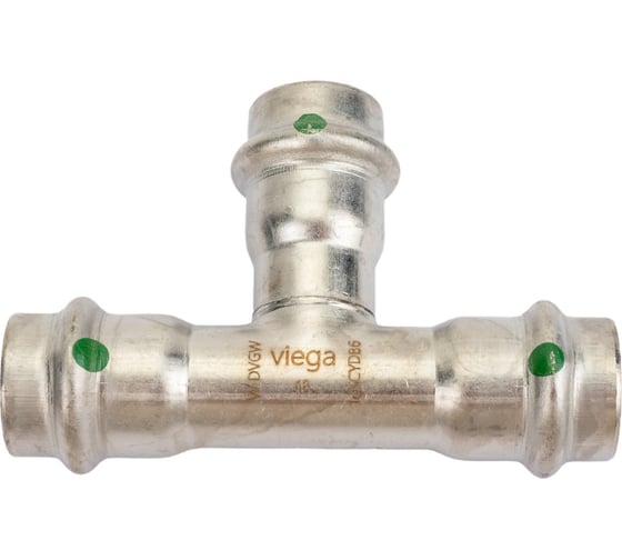 Тройник Viega Sanpress Inox с SC-Contur, нержав.сталь, 18 мм 435868 1
