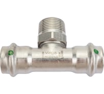 Тройник Viega Sanpress Inox с SC-Contur, 22x3/4"x22 мм, нержав.сталь 445980
