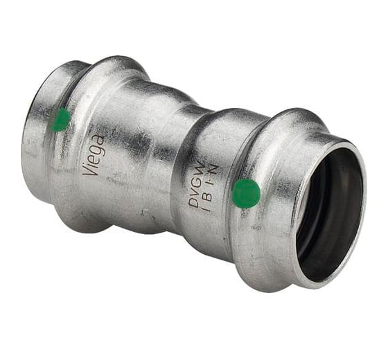 Муфта Viega Sanpress Inox, с SC-Contur, нержавеющая сталь, 18 мм 436162