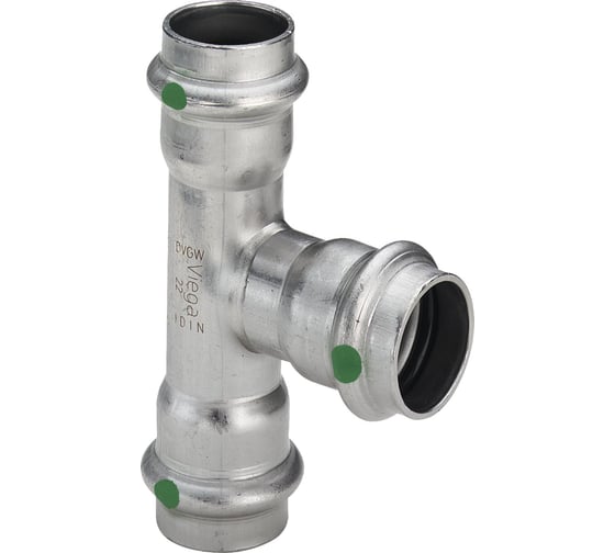 Тройник Viega Sanpress Inox, с SC-Contur, нержавеющая сталь, 35 мм 435899 1