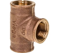 Тройник Viega, ВВВ, 1/2", 1/2", 1/2", бронза RX, равнопроходной 264222