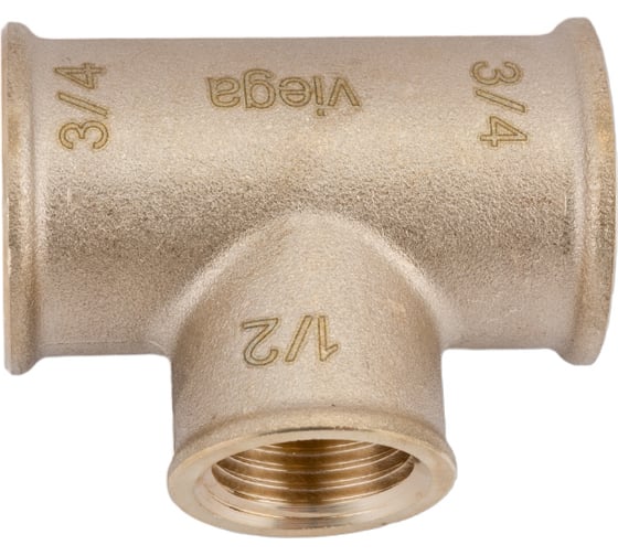 Тройник Viega ВВВ, 3/4", 1/2", 3/4", бронза RX, переходной 264468