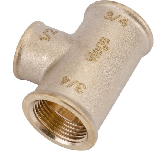 Тройник Viega ВВВ, 3/4", 1/2", 3/4", бронза RX, переходной 264468