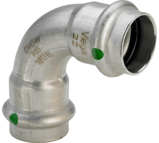Угол Viega ВВ 90 Sanpress Inox, с SC-Contur, нержавеющая сталь, 28 мм 435660 1