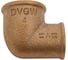 Угол Viega, 90, ВВ, 3/4", 1/2", бронза RX 320669 1