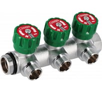 Коллектор Hoobs латунный хром 1" x 3/4" (евроконус) - 3 вых. 03105H