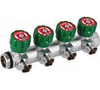 Коллектор Hoobs латунный хром 1" x 3/4" (евроконус) - 4 вых. 03106H