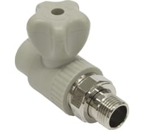 Кран шаровой для радиаторов TEBO PPR, 20x1/2 НР, прямой, серый 031060201