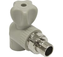 Кран шаровой для радиаторов TEBO PPR, 20x1/2 НР, угловой, серый 031060211