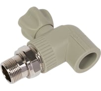 Кран шаровой для радиаторов TEBO PPR, 25x3/4 НР, угловой, серый 031060214