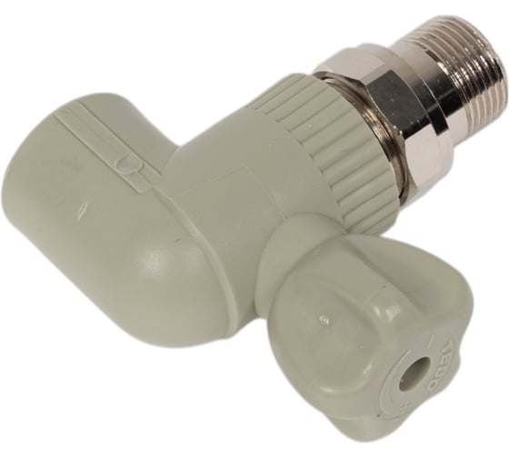 Кран шаровой для радиаторов TEBO PPR, 25x3/4 НР, угловой, серый 031060214