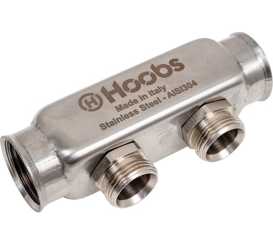 Коллектор Hoobs нержавеющая сталь, без регулировки, 1"х3/4"-2 вых. HB-INCGO-111502
