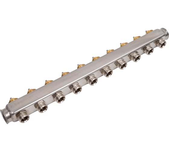 Коллектор Hoobs нержавеющая сталь, термостатическими клапанами, 1"х3/4"-10 выходов HB-INCTO-711510 1