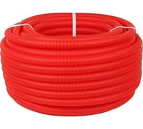 Труба гофрированная Hoobs d 20, 20x25, цвет красный, для труб Dn16, бухта 50 м HB-PEGF-2025RED
