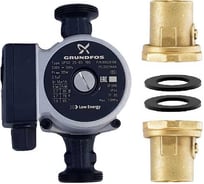 Комплект подключения Hoobs 1" с насосом Grundfos UPSO 25-65 180 и шаровыми кранами (2 шт.) HB-UPSO-2565BV
