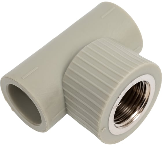Комбинированный тройник TEBO PPR 20x1/2" ВР серый 031040302