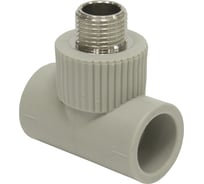 Комбинированный тройник TEBO PPR 20x1/2" НР серый 031040502