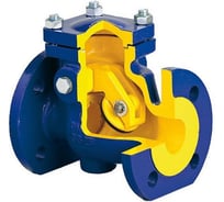 Клапан Zetkama обратный, поворотный, чугун, Ду150 Ру16, фланцевый 302A150C01 019-0809