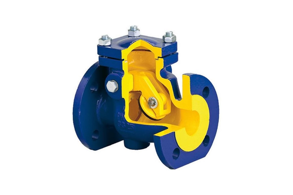 Клапан Zetkama обратный, чугун, поворотный, Ду80 Ру16, фланцевый ...