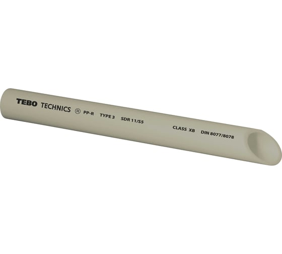 Труба TEBO PPR 25x2,3мм SDR11 4м серый 031010103