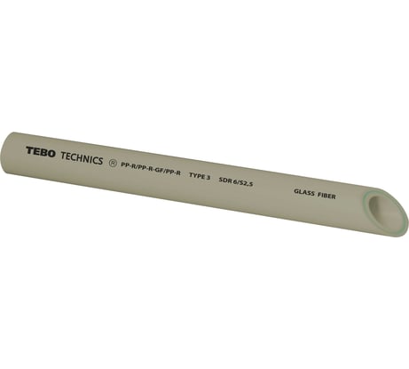 Труба TEBO PPR 25x4,2мм SDR6 армированная стекловолокном 4м серый 031010403