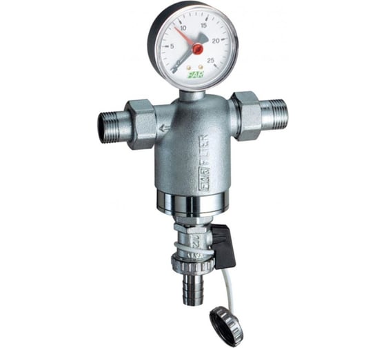 Фильтр FAR 3/4 НР-НР, с манометром, 100мкм, Max: 95 C, 25 бар (+ EPDM прокладка FD 8722 34 — 2 шт.) FA 3944 3410087 1