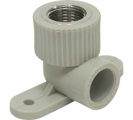 Угольник комбинированный TEBO PPR 25x1/2 ВР с креплением, серый 031030804