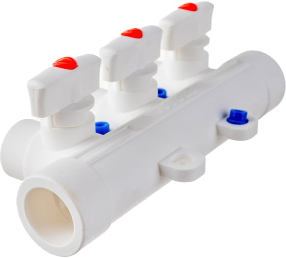 Коллектор PRO AQUA PP-R с 3 выходами, белый ШК 25-20 PA6710308Pb