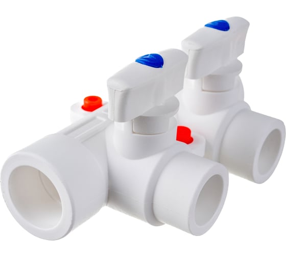 Коллектор PRO AQUA PP-R с 2 выходами, белый, ШК 25-20 PA6710208Pb 1