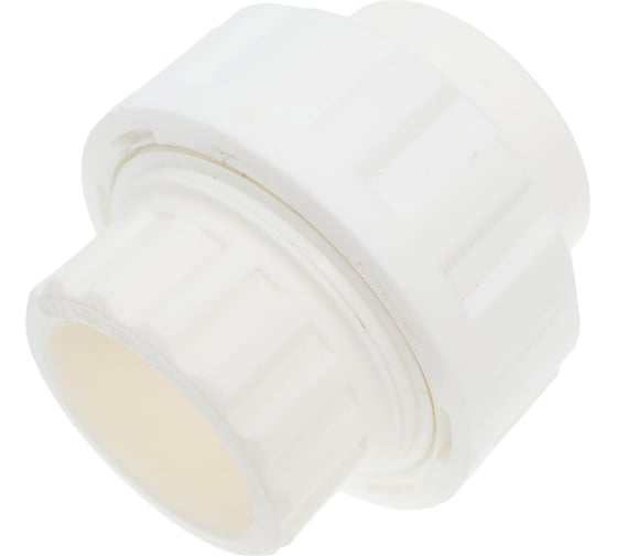 Муфта PRO AQUA PP-R разъемная, пластиковая, белая, PN 10 ШК 32 PA19012b