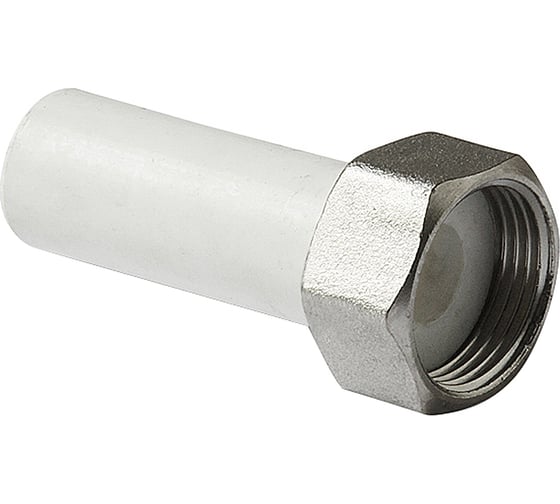 Штуцер PRO AQUA PP-R с накидной гайкой, белый, ШК 32-1.1/4 PA70016b 1