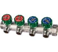 Регулирующий коллектор FAR 1" (ВР-НР) с 4 отв. 1/2" НР, плск. упл. (заглушка для коллектора FK 4150 1 в комплекте) FK 3824 112TP41