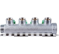 Регулирующий коллектор FAR 1" (ВР-НР) с 4 отв. 3/4" НР (заглушка для коллектора FK 4150 1 в комплекте) FK 3824 13441