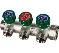 Регулирующий коллектор FAR 1" (ВР-НР) с 3 отв. 3/4" НР (заглушка для коллектора FK 4150 1 в комплекте) FK 3822 13441