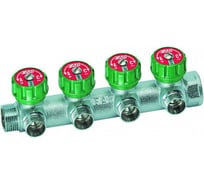 Регулирующий коллектор FAR 3/4" (ВР-НР) с 4 отв. 1/2" НР, плс.упл. (заглушка для коллектора FK 4150 34 в комплекте) FK 3824 3412TP41