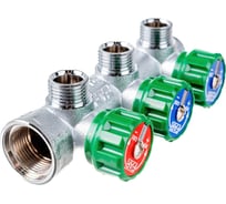 Регулирующий коллектор FAR 3/4" (ВР-НР) с 3 отв. 1/2" НР (заглушка для коллектора FK 4150 34 в комплекте) FK 3822 341241