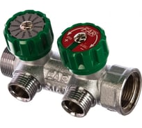 Регулирующий коллектор FAR 3/4" (ВР-НР) с 2 отв. 1/2" НР (заглушка для коллектора FK 4150 34 в комплекте) FK 3821 341241