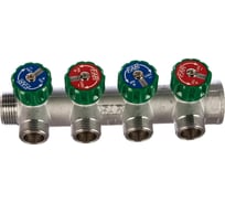 Регулирующий коллектор FAR 1" (ВР-НР) с 4 отв. 3/4" НР, плск.упл. (заглушка для коллектора FK 4150 1 в комплекте) FK 3824 134TP41