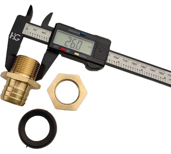 Штуцер для бочки HG 1/2" ВР х 3/4" НР х 25 мм 1897810