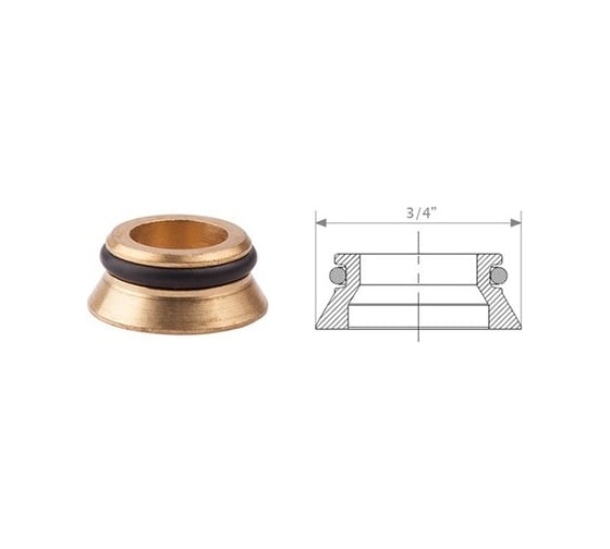 Переходник латунь Giacomini R483 3/4 евроконус-плоскость R483Y001 022-2041
