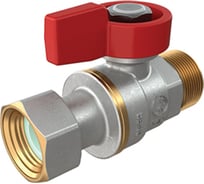 Шаровой кран Giacomini R254 латунь, никель, Ду 15, Ру16, НР/накидная гайка, флажок R254PX012 107-4886