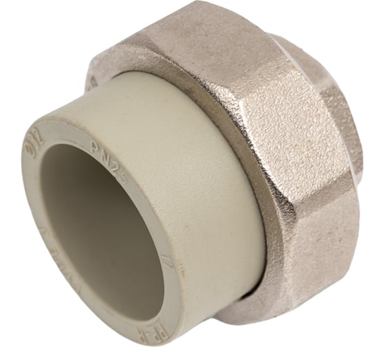 Муфта комбинированная разъемная TEBO PPR, 32x3/4 ВР, серый 016020807