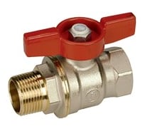 Шаровой кран Giacomini R914 латунь, никель, Ду 25, Ру35, ВР/НР, полнопроходной, бабочка R914X025 007-0953