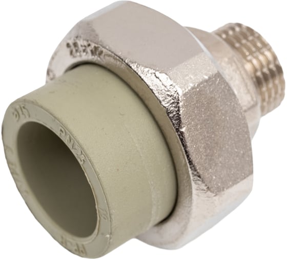 Муфта комбинированная разъемная TEBO PPR, 25x1/2 НР, серый 016020917