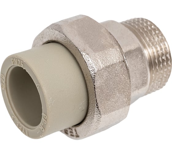Муфта комбинированная разъемная TEBO PPR, 20x3/4 НР, серый 016020903